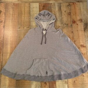 Volcom womens vintage Y2K hooded poncho shaggy hoodie in gray -OS